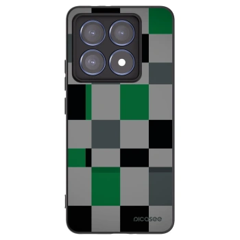 Picasee Xiaomi 14T Pro Hülle - Schwarzes Silikon - Block Grid