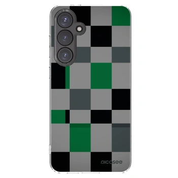 Picasee Samsung Galaxy S24 FE S721B Hülle - Transparentes Silikon - Block Grid