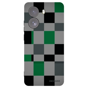 Picasee Xiaomi Poco X7 Hülle - Schwarzes Silikon - Block Grid