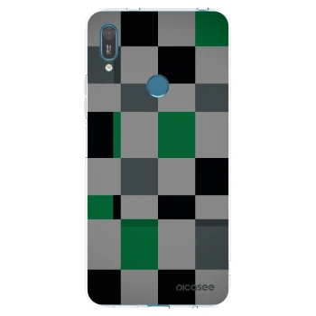 Picasee Huawei Y7 2019 Hülle - Transparentes Silikon - Block Grid