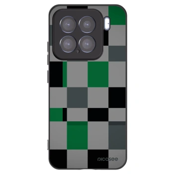 Picasee Xiaomi 15 Hülle - Schwarzes Silikon - Block Grid