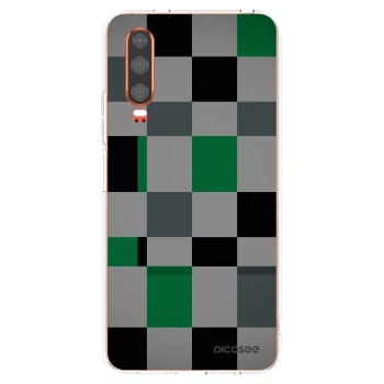Picasee Huawei P30 Hülle - Transparentes Silikon - Block Grid