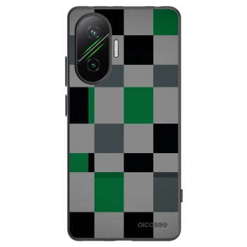 Picasee Xiaomi Poco F7 Pro 5G Hülle - Schwarzes Silikon - Block Grid