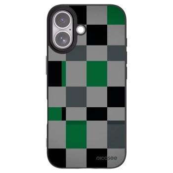Picasee Apple iPhone 17 Hülle - Schwarzes Silikon - Block Grid
