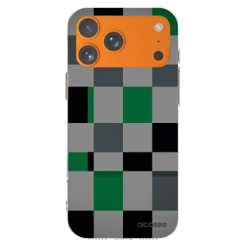 Picasee Apple iPhone 17 Pro Max Hülle - Transparentes Silikon - Block Grid