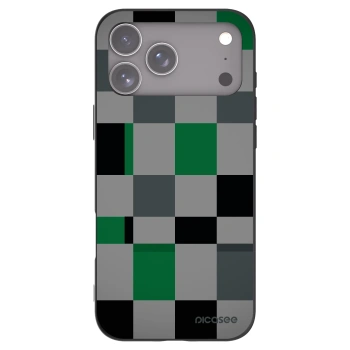 Picasee Apple iPhone 17 Pro Max Hülle - Schwarzes Silikon - Block Grid