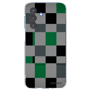 Picasee Samsung Galaxy A17 5G Hülle - Transparentes Silikon - Block Grid