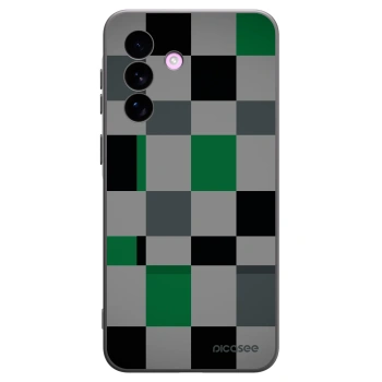 Picasee Samsung Galaxy A57 5G Hülle - Schwarzes Silikon - Block Grid