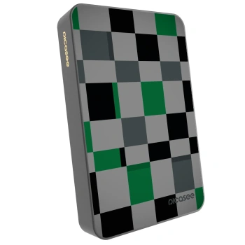 Picasee Powerbank mit MagSafe 10 000 mAh Grau - Block Grid