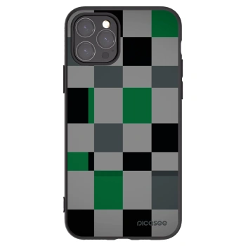 Picasee Apple iPhone 11 Pro Hülle - Schwarzes Silikon - Block Grid