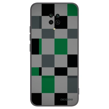 Picasee Xiaomi Redmi Note 9S Hülle - Schwarzes Silikon - Block Grid
