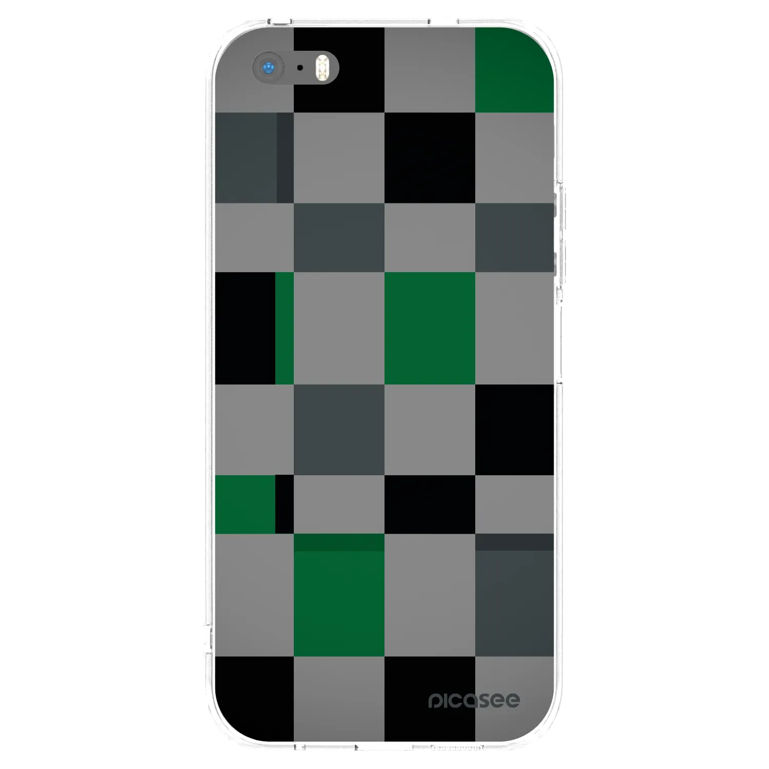 Picasee Apple iPhone 6 Plus/6S Plus Hülle - Transparentes Silikon - Block Grid