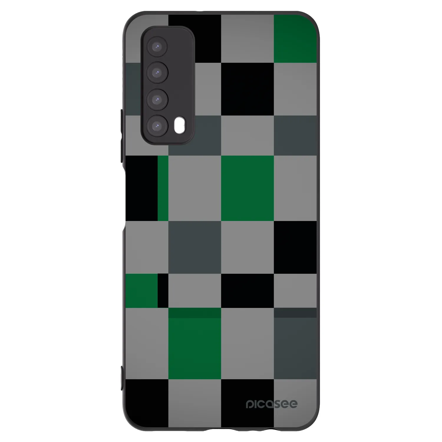 Picasee Huawei P Smart 2021 Hülle - Schwarzes Silikon - Block Grid