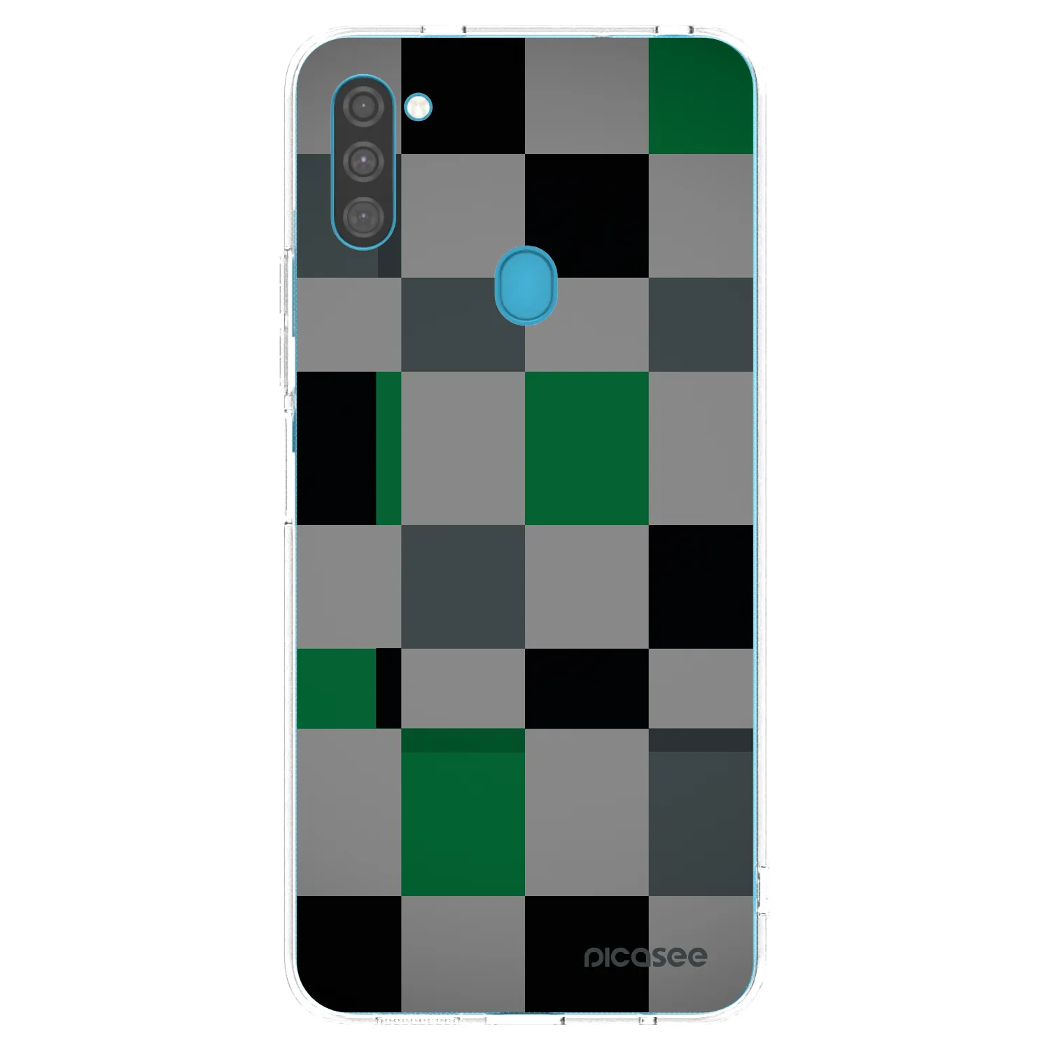 Picasee Samsung Galaxy M11 Hülle - Transparentes Silikon - Block Grid