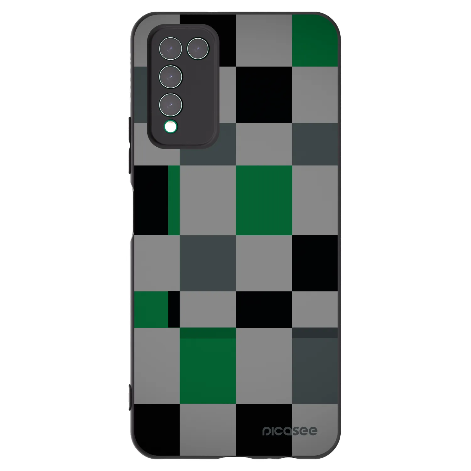 Picasee Honor 10X Lite Hülle - Schwarzes Silikon - Block Grid