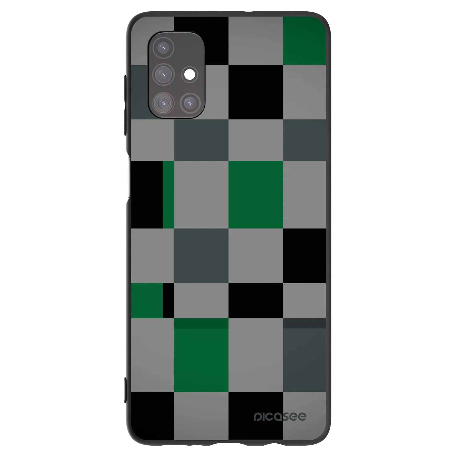 Picasee Samsung Galaxy M51 M515F Hülle - Schwarzes Silikon - Block Grid