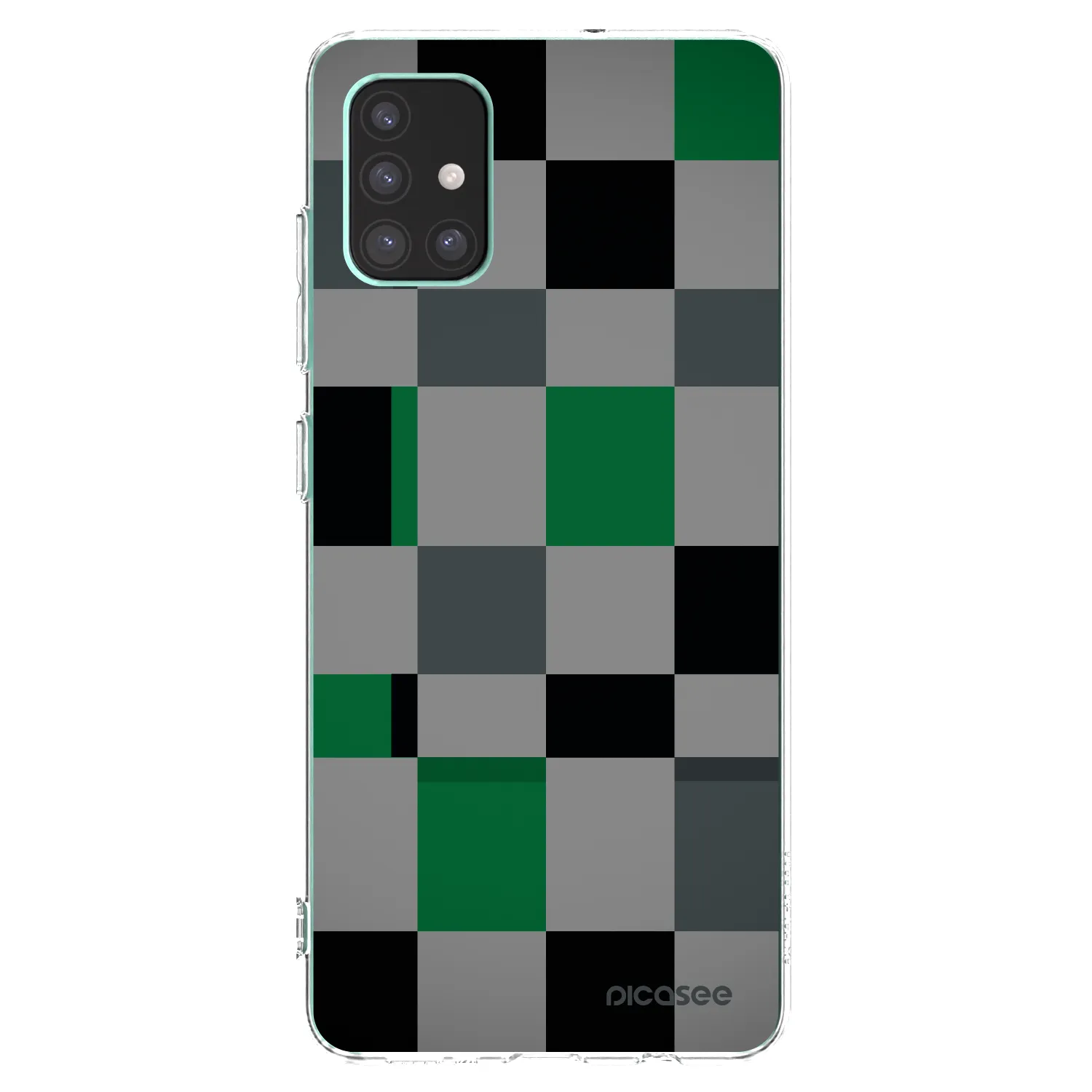 Picasee Samsung Galaxy M51 M515F Hülle - Transparentes Silikon - Block Grid