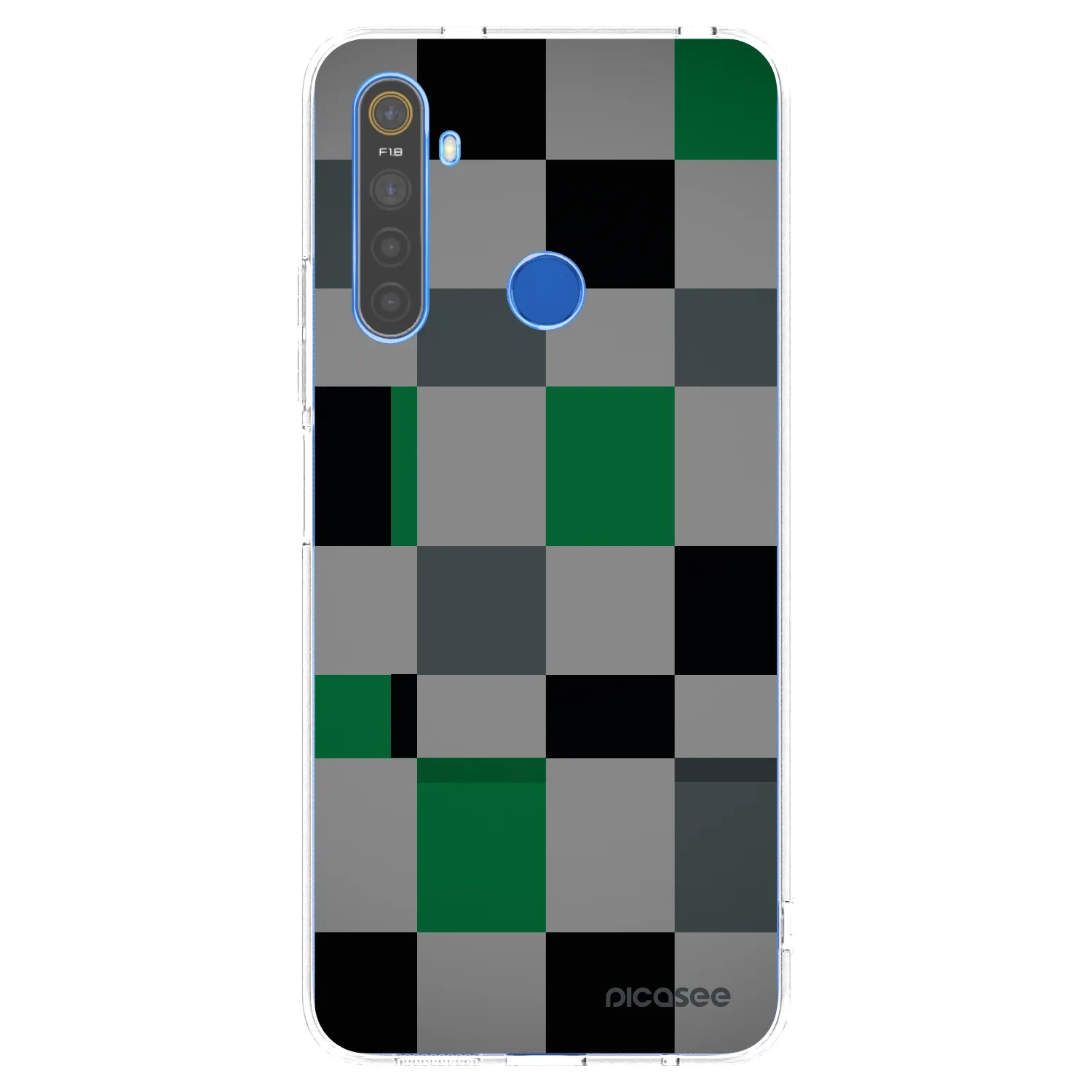 Picasee Realme 5 Hülle - Transparentes Silikon - Block Grid