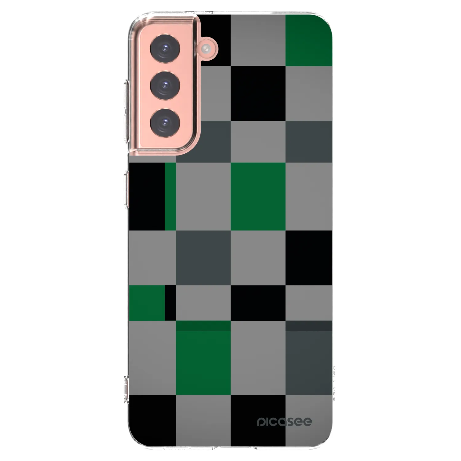 Picasee Samsung Galaxy S21 5G G991B Hülle - Transparentes Silikon - Block Grid