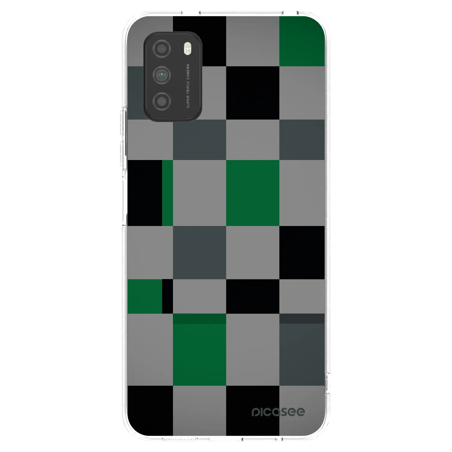 Picasee Xiaomi Poco M3 Hülle - Transparentes Silikon - Block Grid
