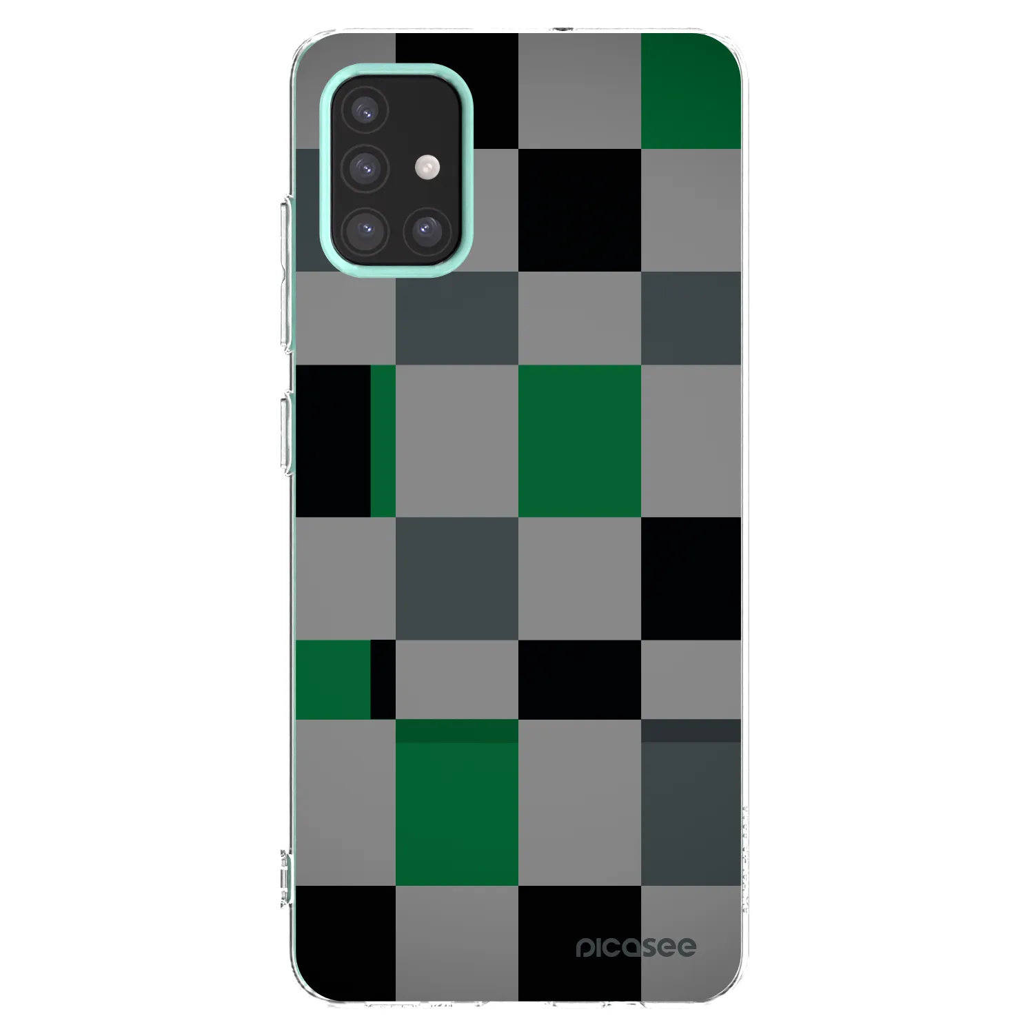 Picasee Samsung Galaxy M31s Hülle - Transparentes Silikon - Block Grid