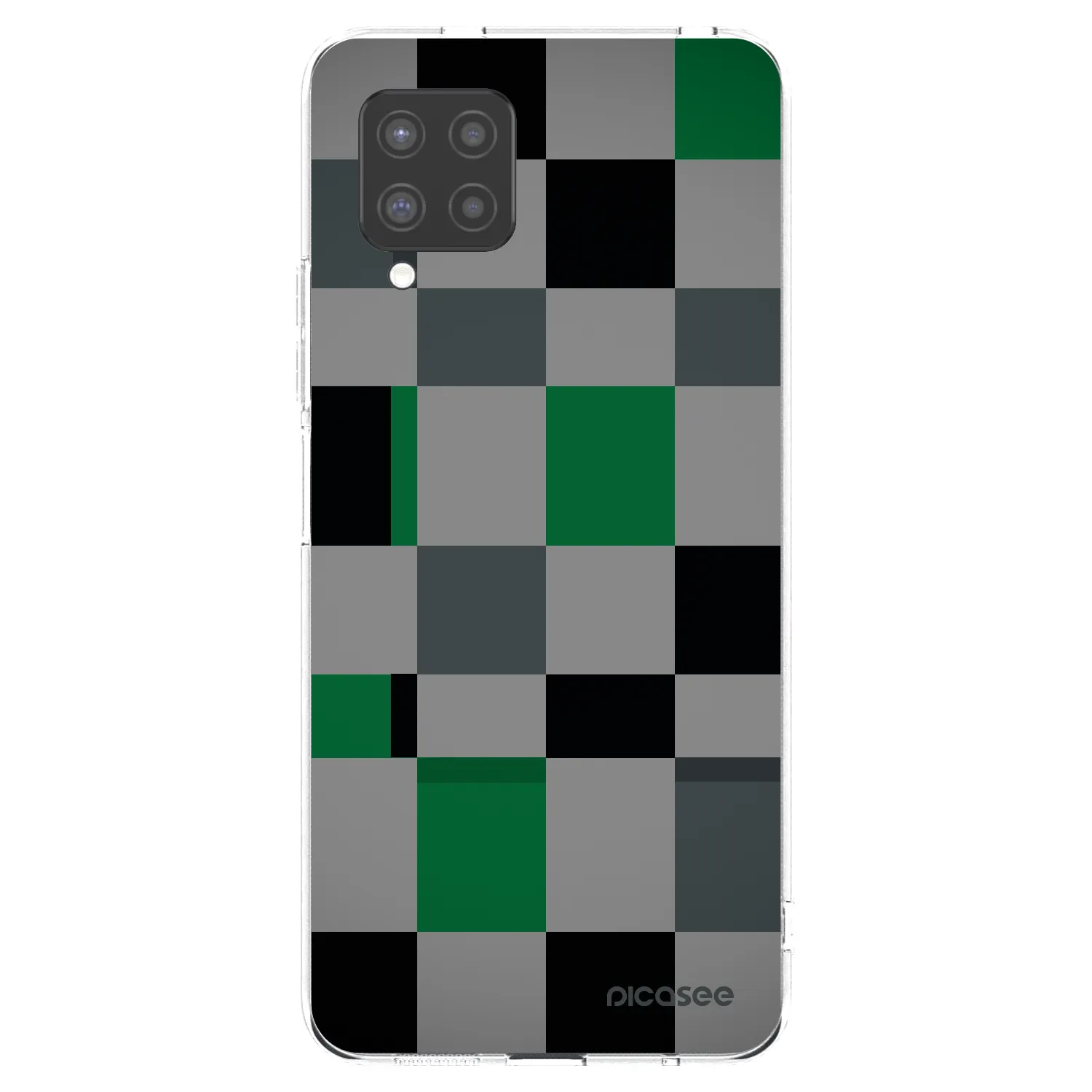 Picasee Samsung Galaxy A42 A426B Hülle - Transparentes Silikon - Block Grid