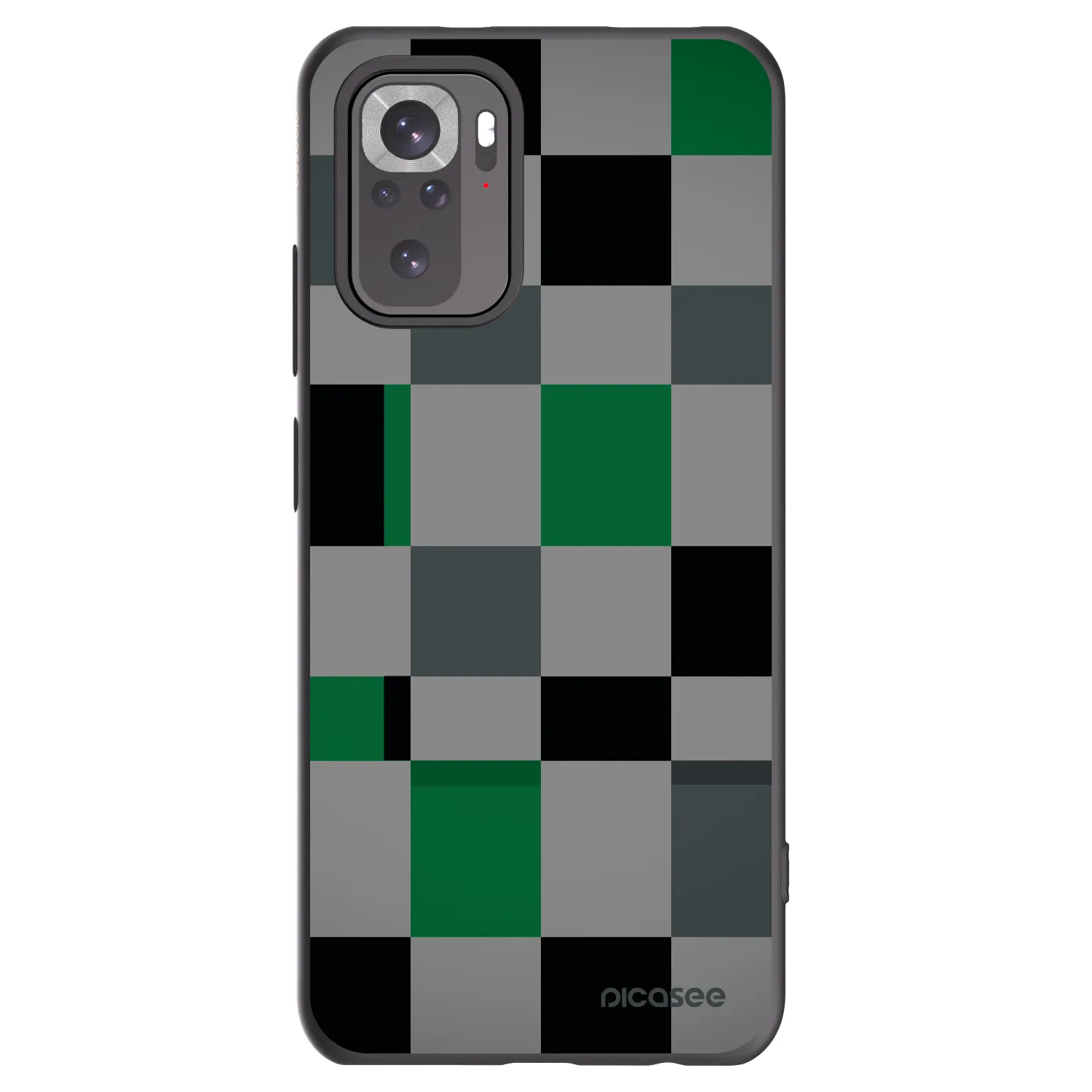 Picasee Xiaomi Redmi Note 10S Hülle - Schwarzes Silikon - Block Grid