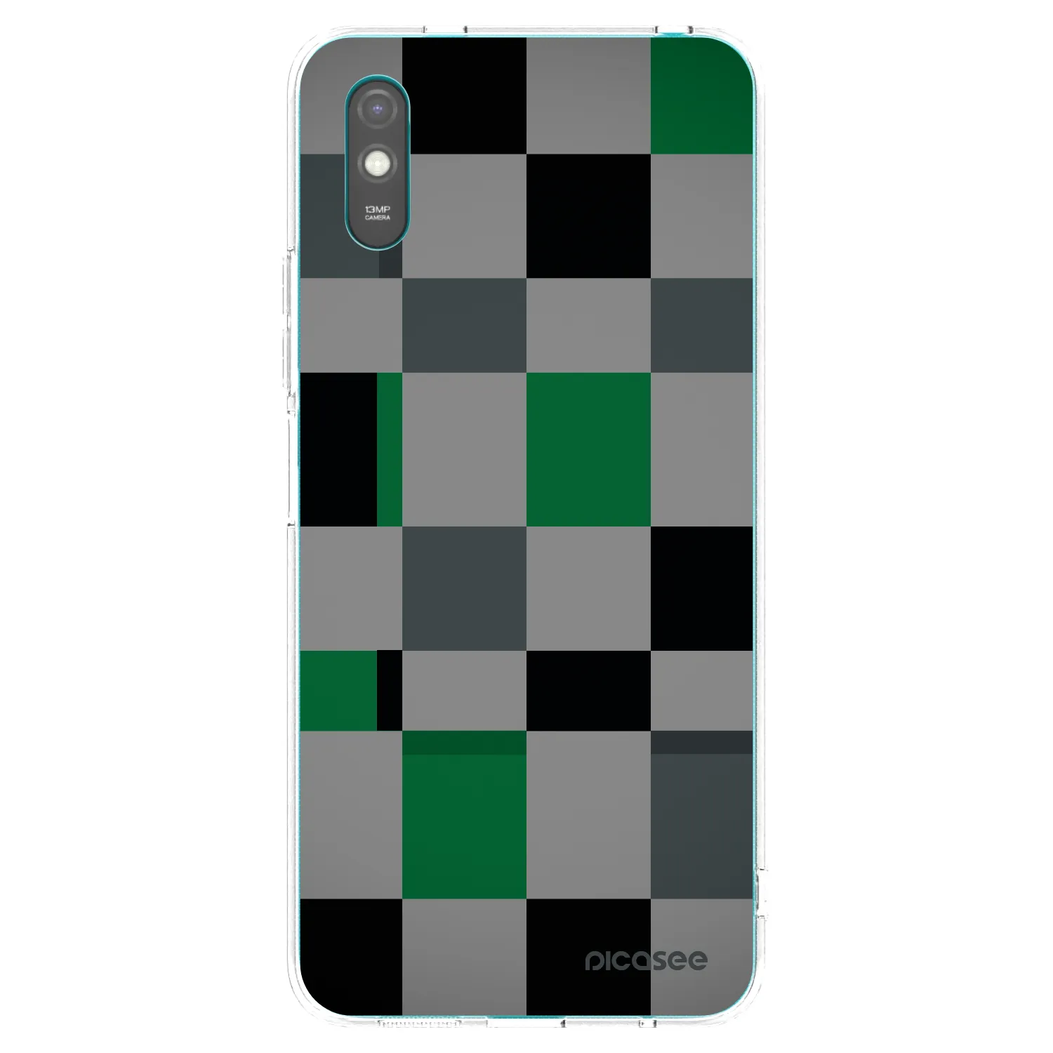 Picasee Xiaomi Redmi 9AT Hülle - Transparentes Silikon - Block Grid