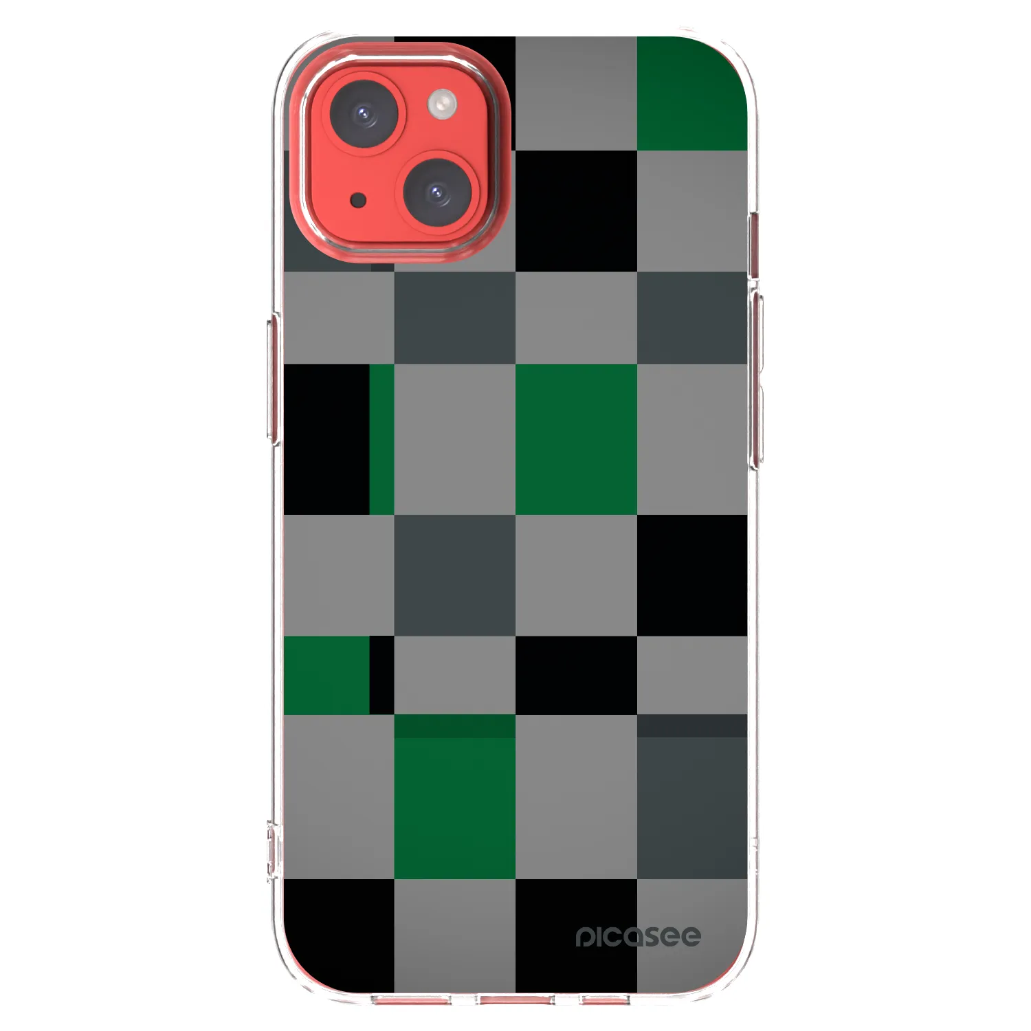 Picasee Apple iPhone 13 Hülle - Transparentes Silikon - Block Grid