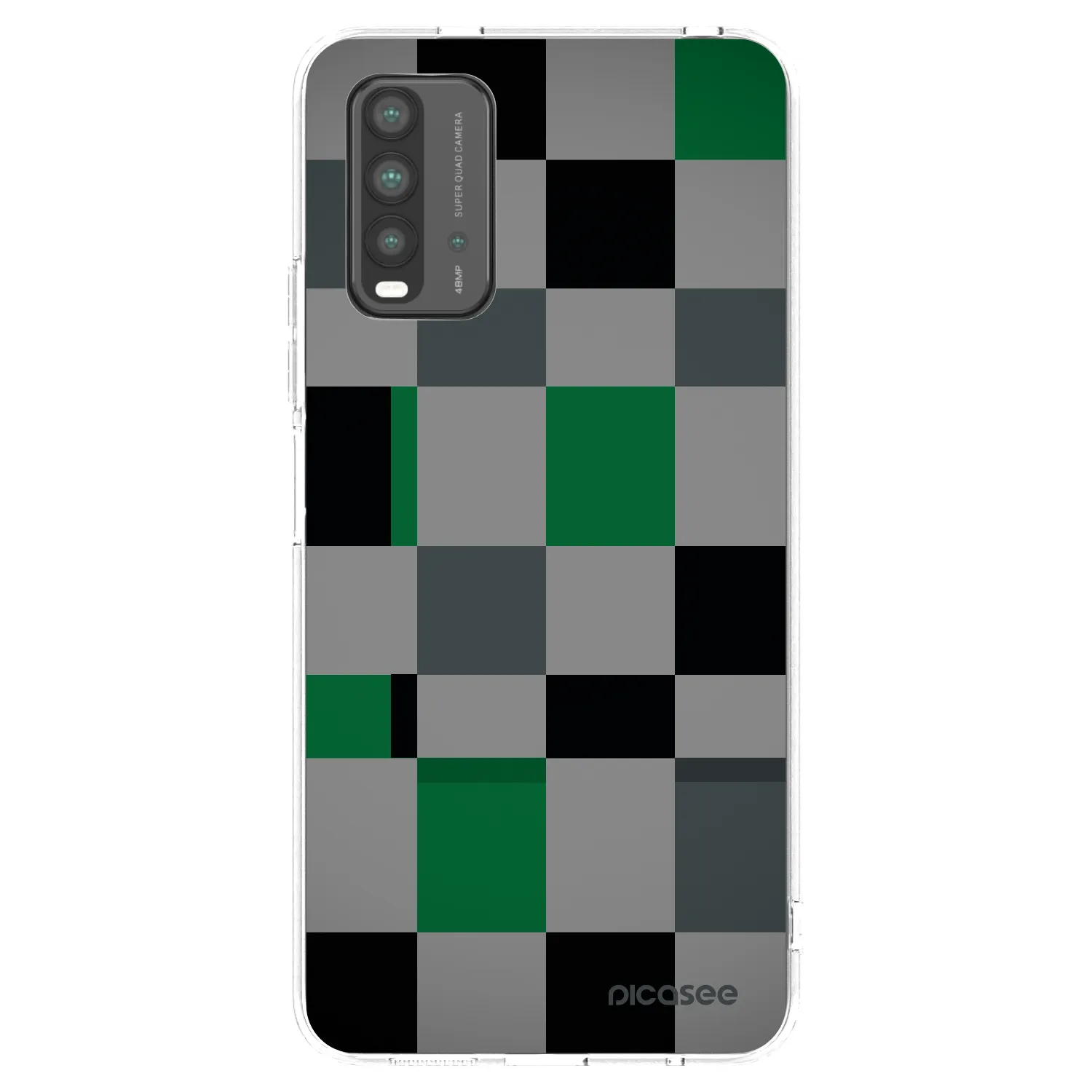 Picasee Xiaomi Redmi 9T Hülle - Transparentes Silikon - Block Grid