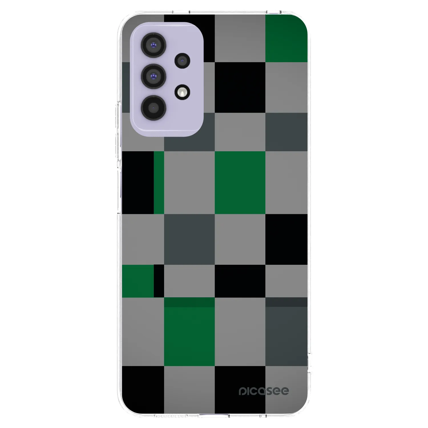 Picasee Samsung Galaxy A32 4G SM-A325F Hülle - Transparentes Silikon - Block Grid