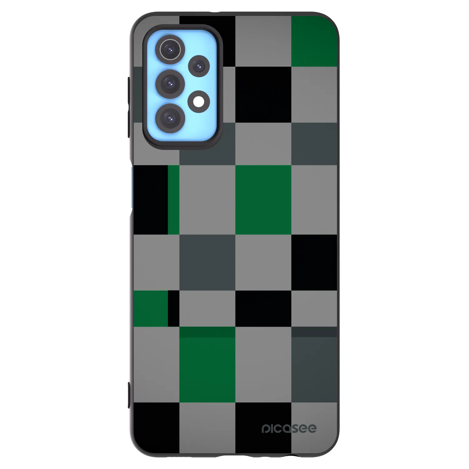 Picasee Samsung Galaxy A32 4G SM-A325F Hülle - Schwarzes Silikon - Block Grid