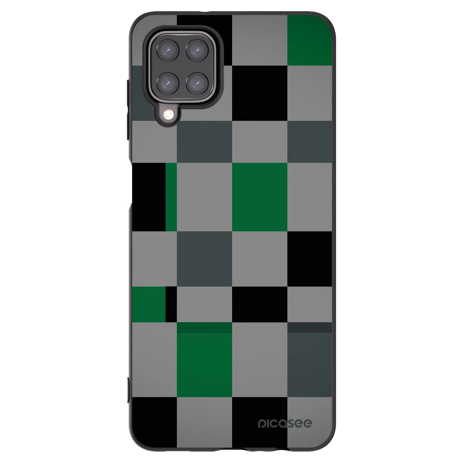 Picasee Samsung Galaxy M12 M127F Hülle - Schwarzes Silikon - Block Grid