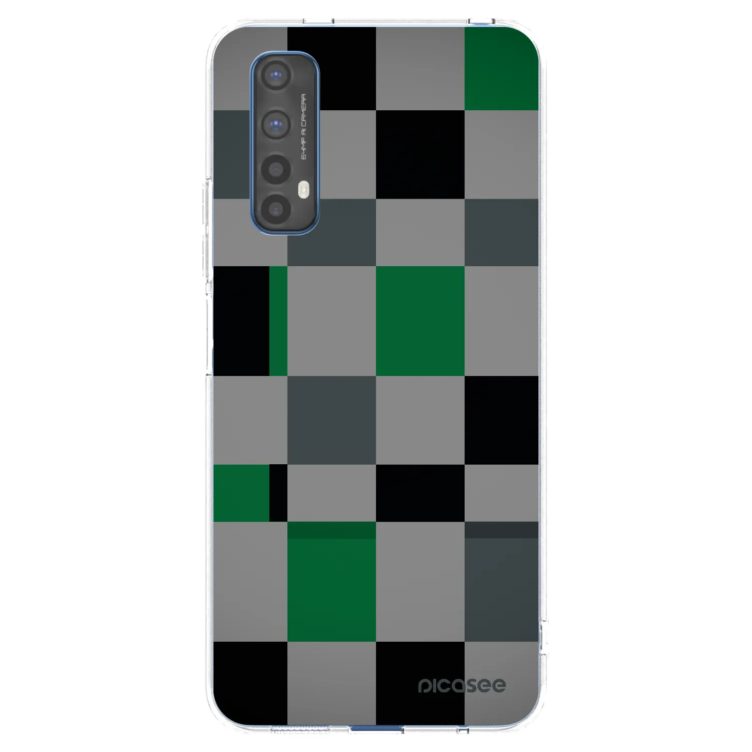 Picasee Realme 7 Hülle - Transparentes Silikon - Block Grid