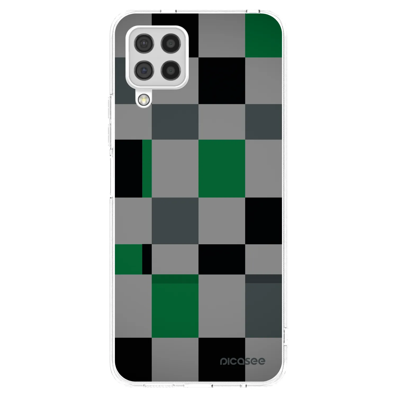 Picasee Samsung Galaxy A22 A225F 4G Hülle - Transparentes Silikon - Block Grid