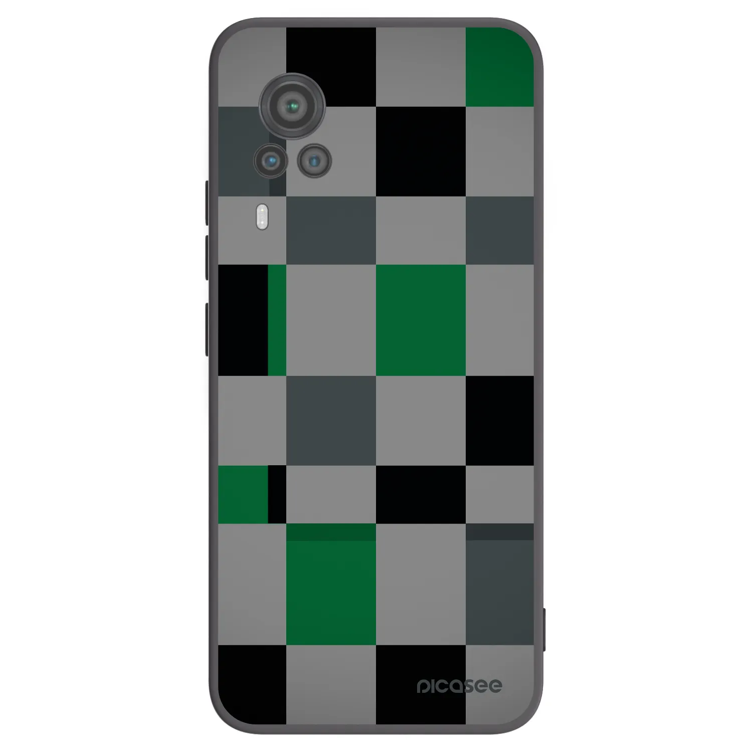 Picasee Vivo X60 Pro 5G Hülle - Schwarzes Silikon - Block Grid