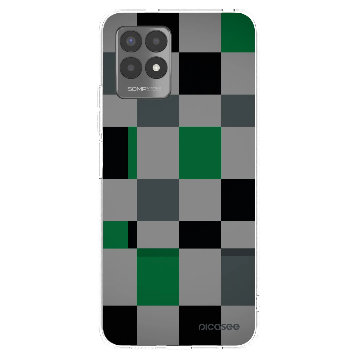 Picasee Realme 8i Hülle - Transparentes Silikon - Block Grid