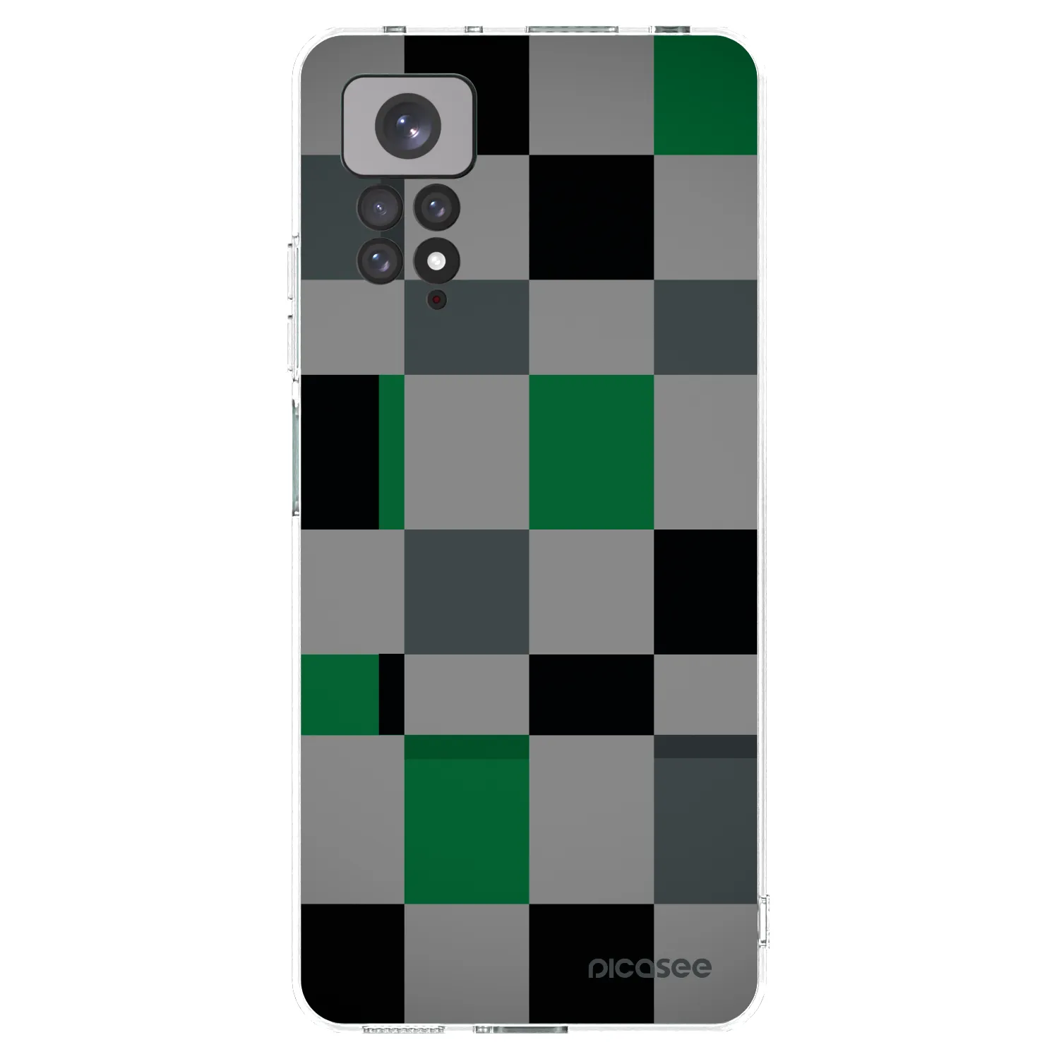 Picasee Xiaomi Redmi Note 11S 4G Hülle - Transparentes Silikon - Block Grid