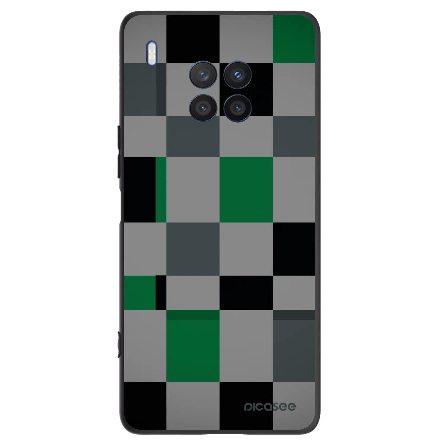 Picasee Honor 50 Lite Hülle - Schwarzes Silikon - Block Grid