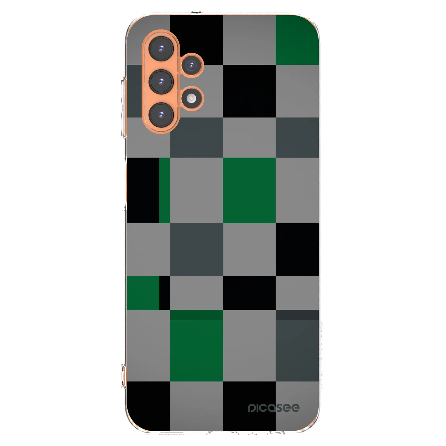 Picasee Samsung Galaxy A13 4G A135 Hülle - Transparentes Silikon - Block Grid