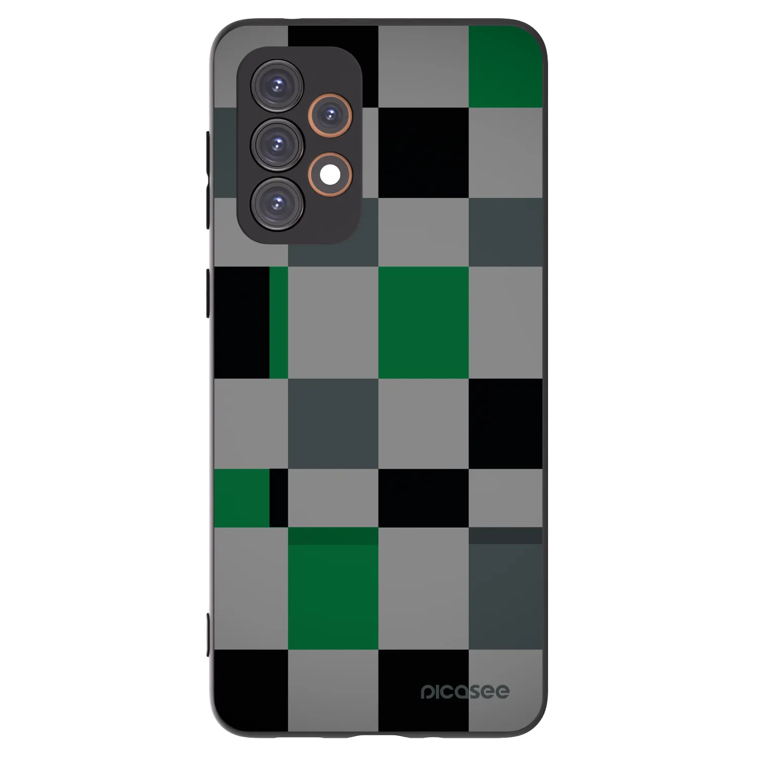 Picasee Samsung Galaxy A33 5G A336 Hülle - Schwarzes Silikon - Block Grid