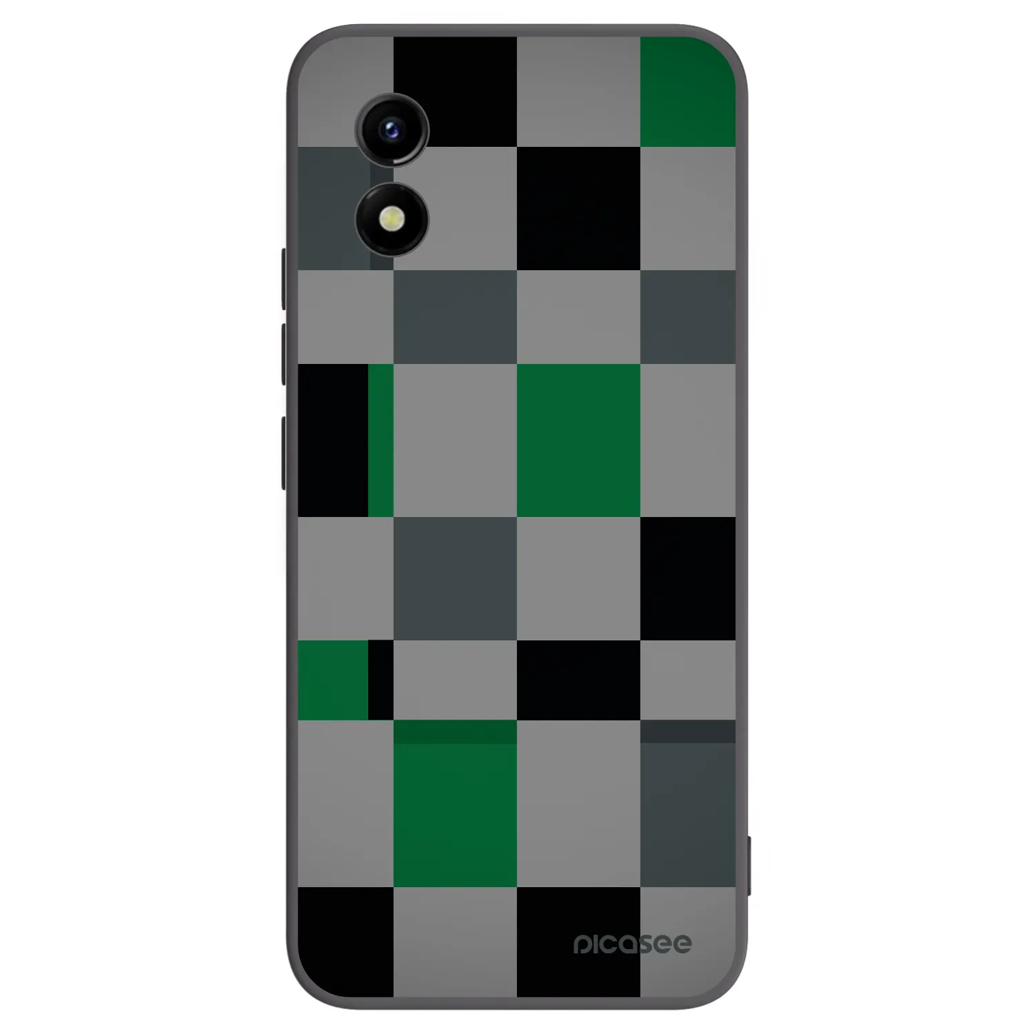 Picasee Vivo Y01 Hülle - Schwarzes Silikon - Block Grid