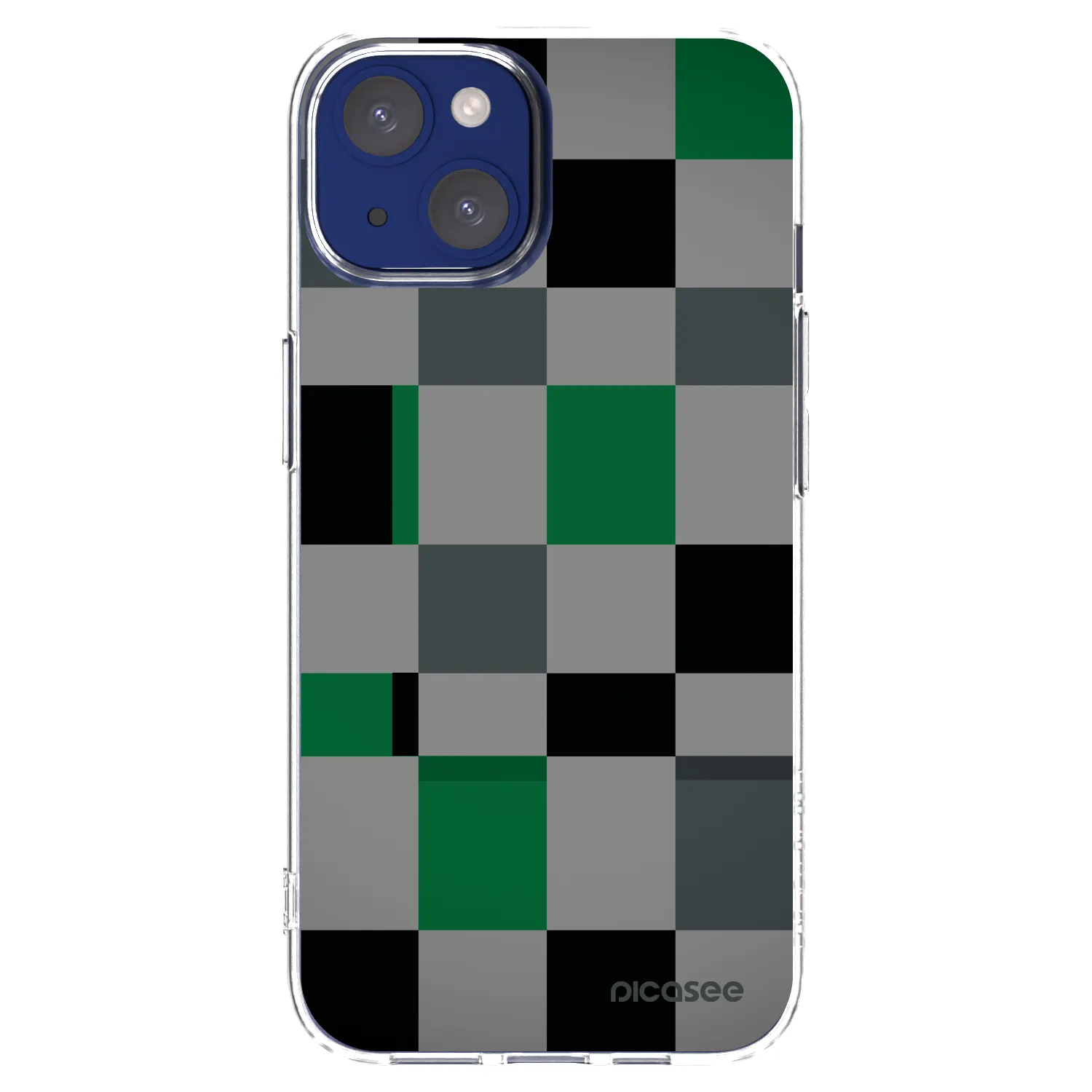 Picasee Apple iPhone 14 Hülle - Transparentes Silikon - Block Grid