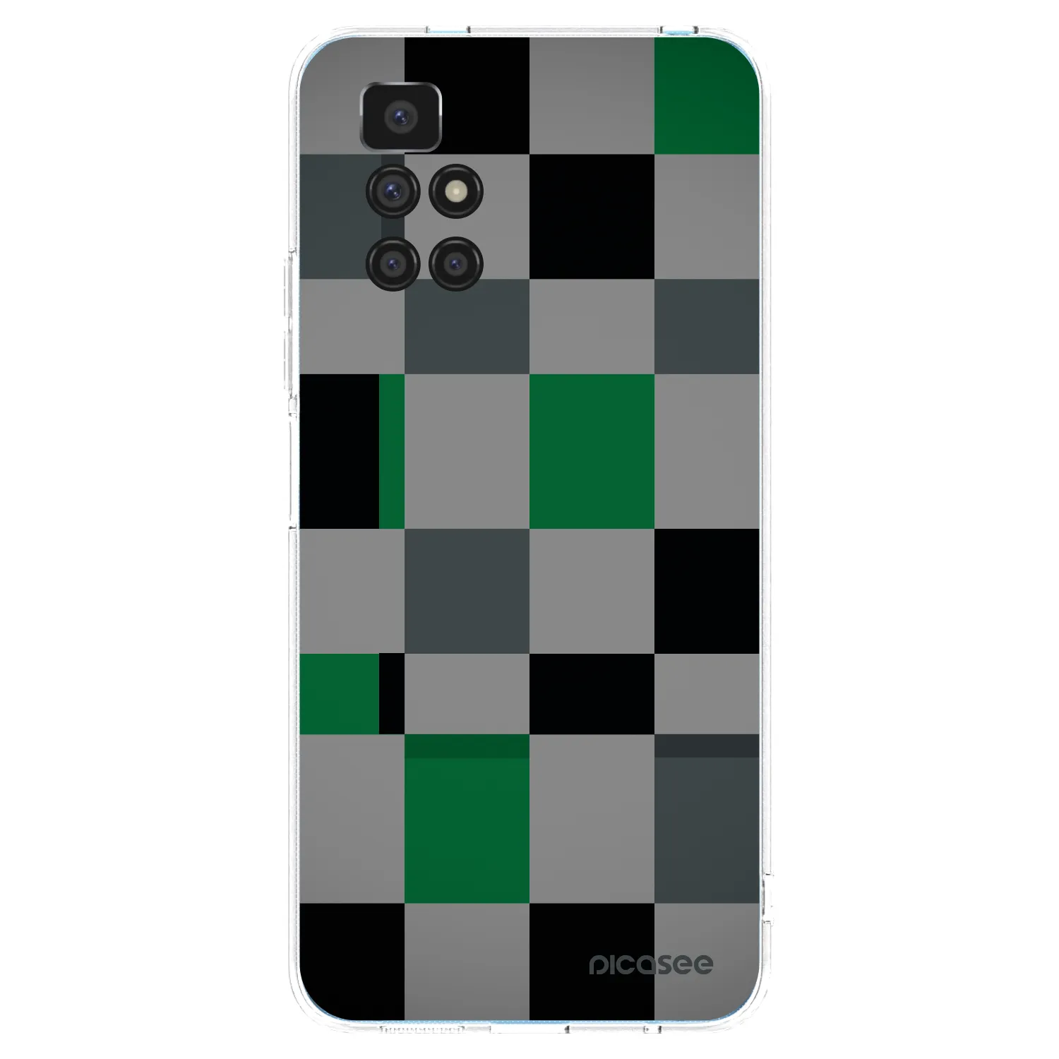 Picasee Xiaomi Redmi 10 (2022) Hülle - Transparentes Silikon - Block Grid