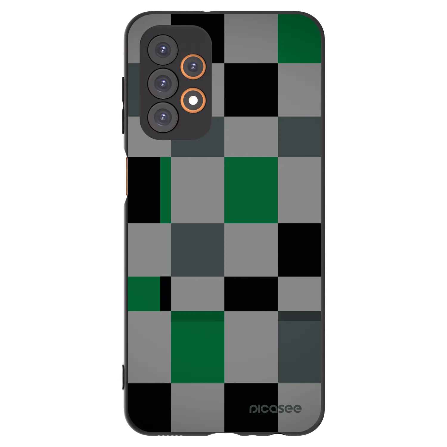 Picasee Samsung Galaxy A23 A235F 4G Hülle - Schwarzes Silikon - Block Grid