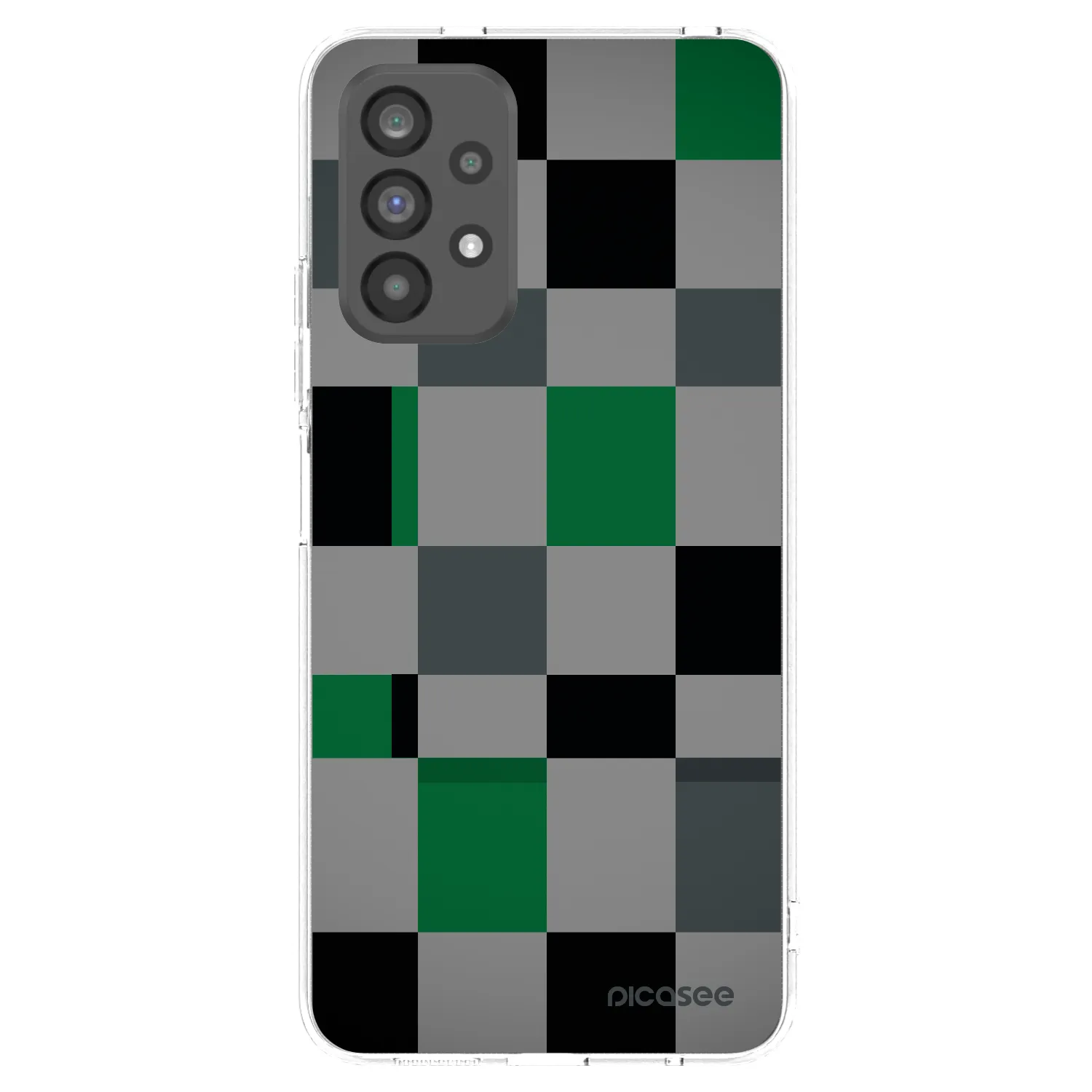 Picasee Samsung Galaxy A73 5G Hülle - Transparentes Silikon - Block Grid