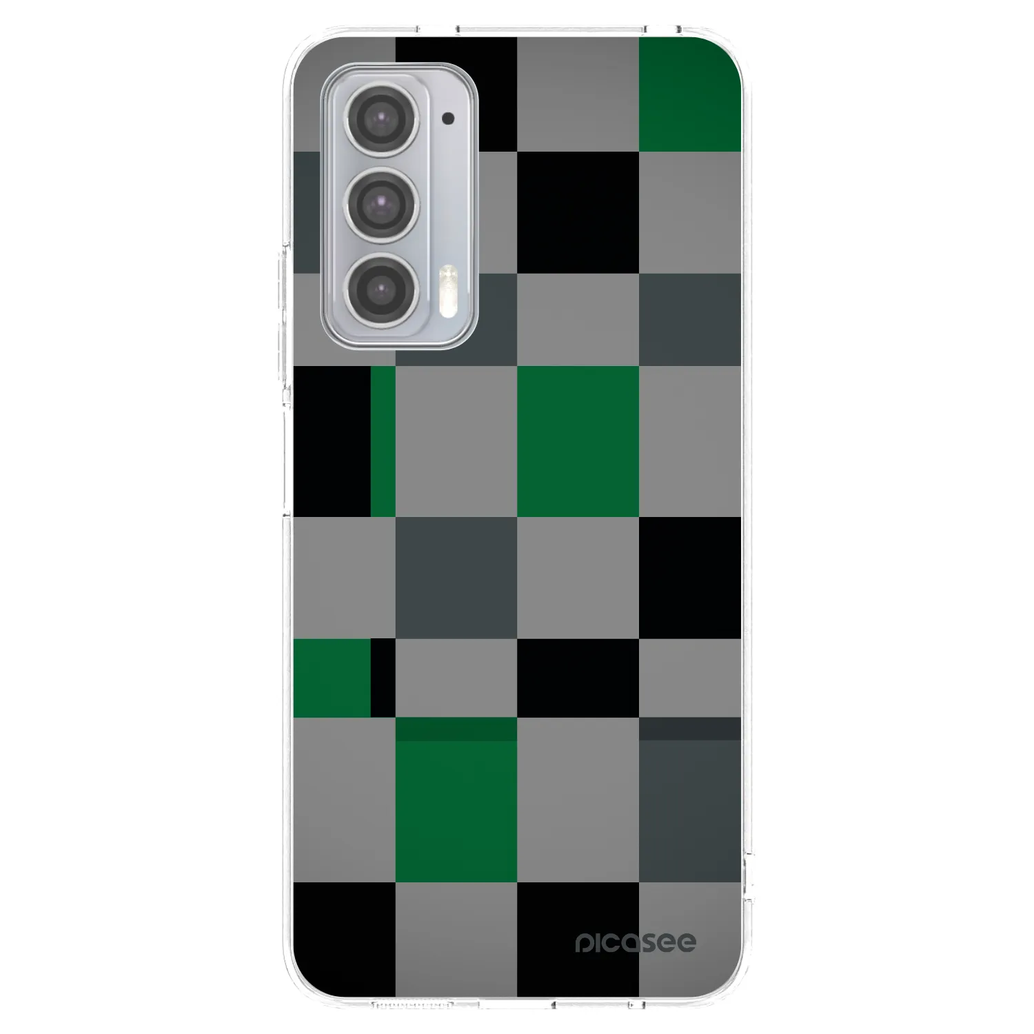 Picasee Motorola Edge 20 Hülle - Transparentes Silikon - Block Grid