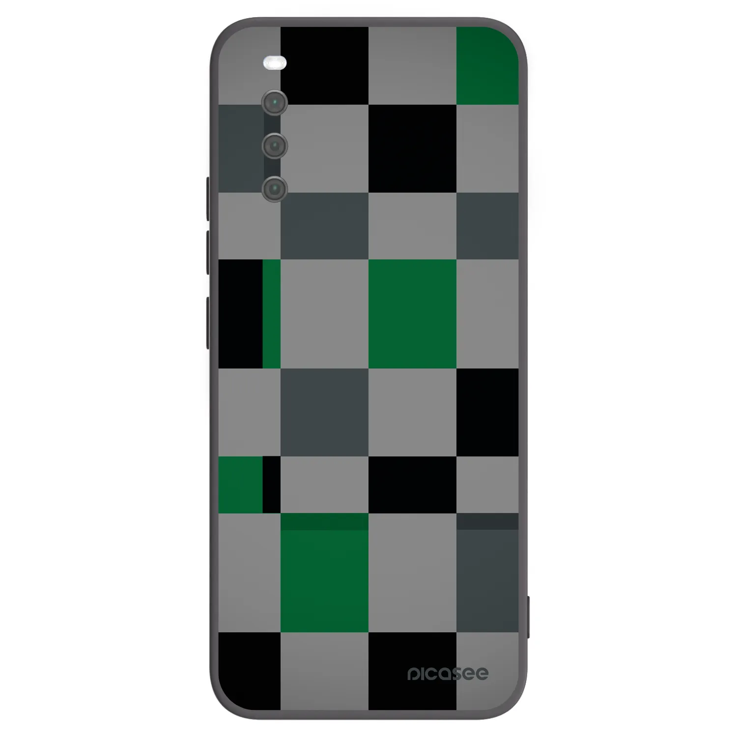 Picasee Sony Xperia 10 III Hülle - Schwarzes Silikon - Block Grid