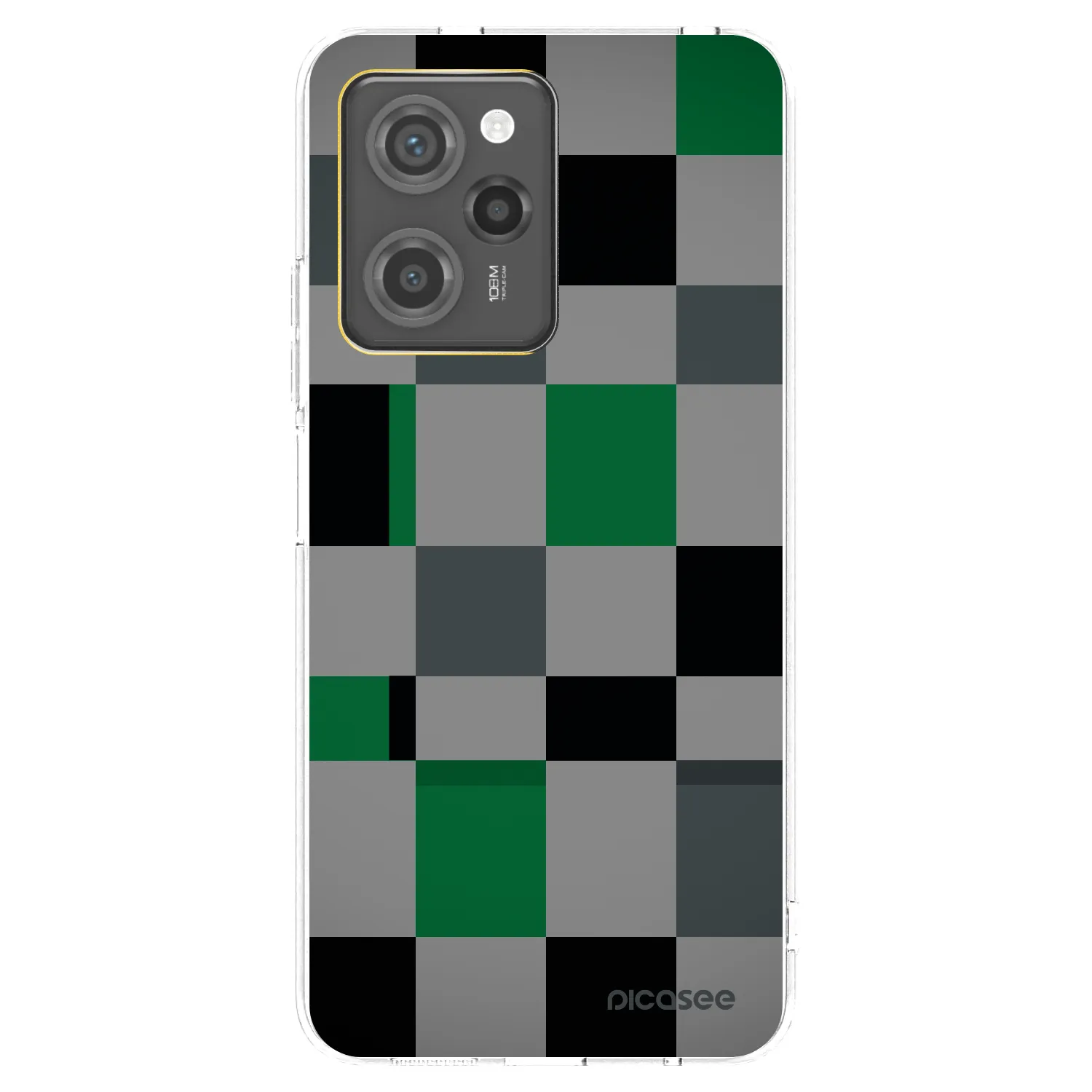 Picasee Xiaomi Poco X5 Pro Hülle - Schwarzes Silikon - Block Grid