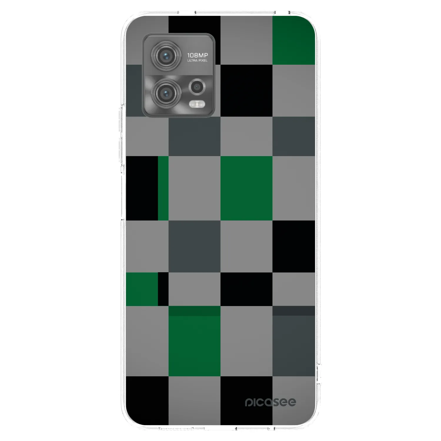 Picasee Motorola Moto G72 Hülle - Transparentes Silikon - Block Grid